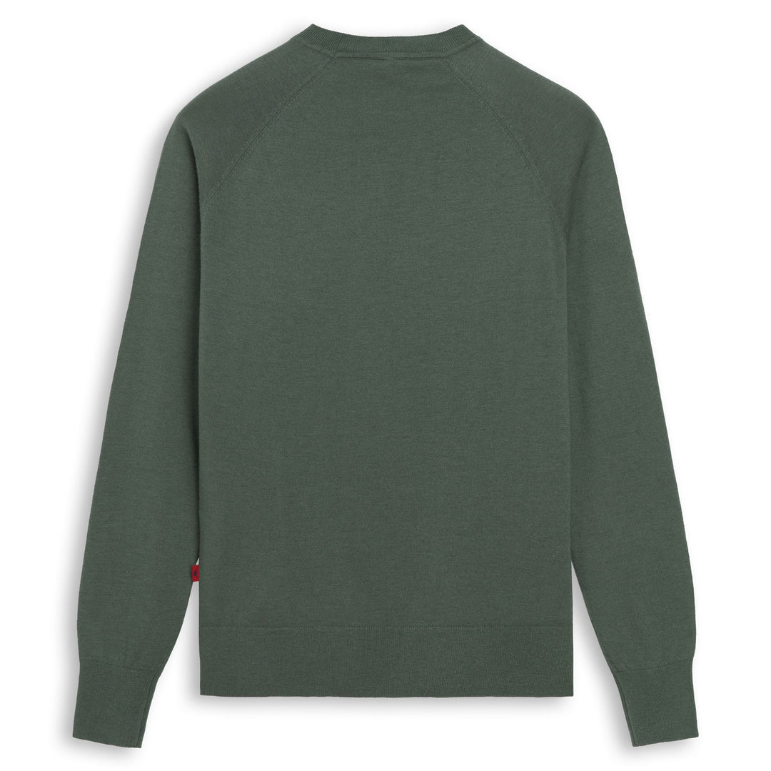 Pull vert pour femme, coupe classique, en mélange de viscose et de laine main