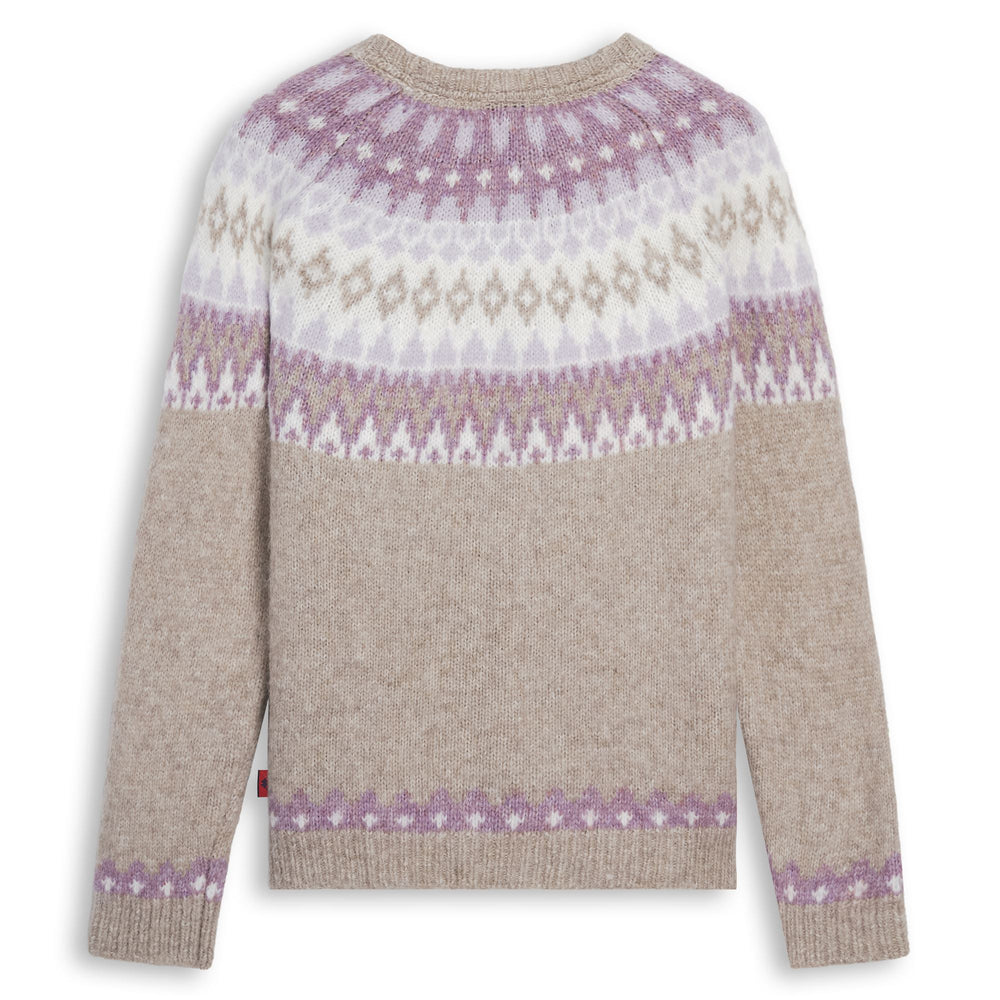 Beige Women's Regular Fit Jacquard Knit Pullover 02