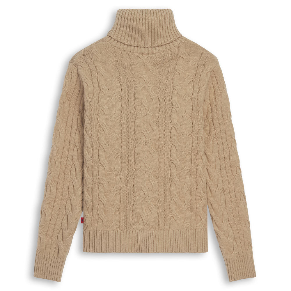 Brown Women's Regular Fit Wool Turtleneck Pullover 02