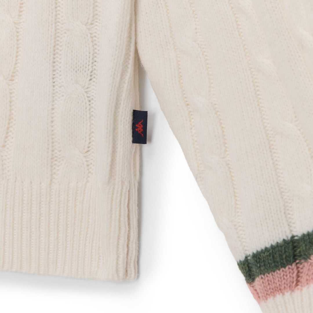 White Women's Regular Fit Wool Pullover with Cables main