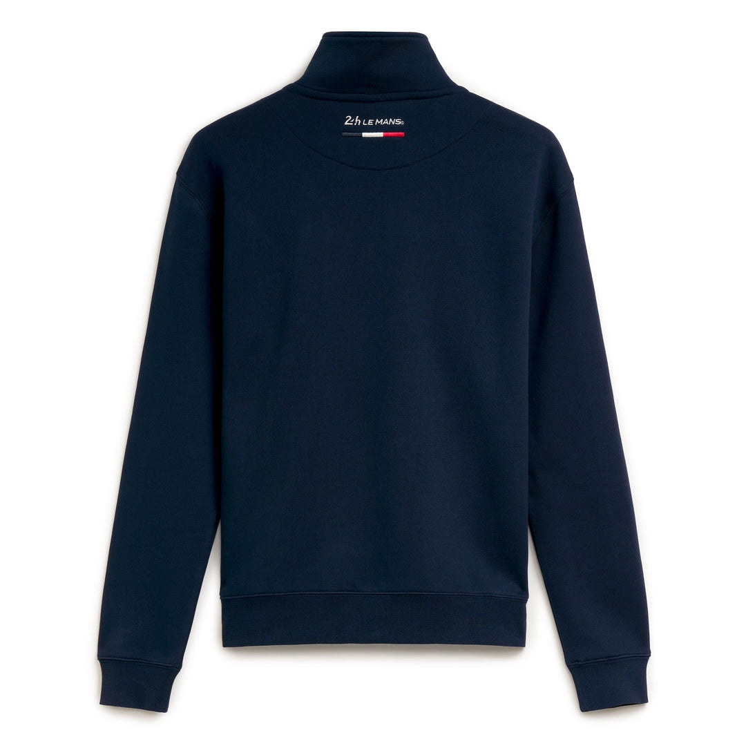 Maglione da uomo blu casual a maniche lunghe con mezza zip e vestibilità regolare main