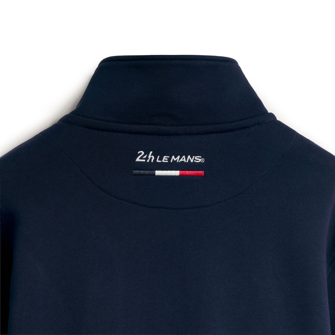 Maglione da uomo blu casual a maniche lunghe con mezza zip e vestibilità regolare main