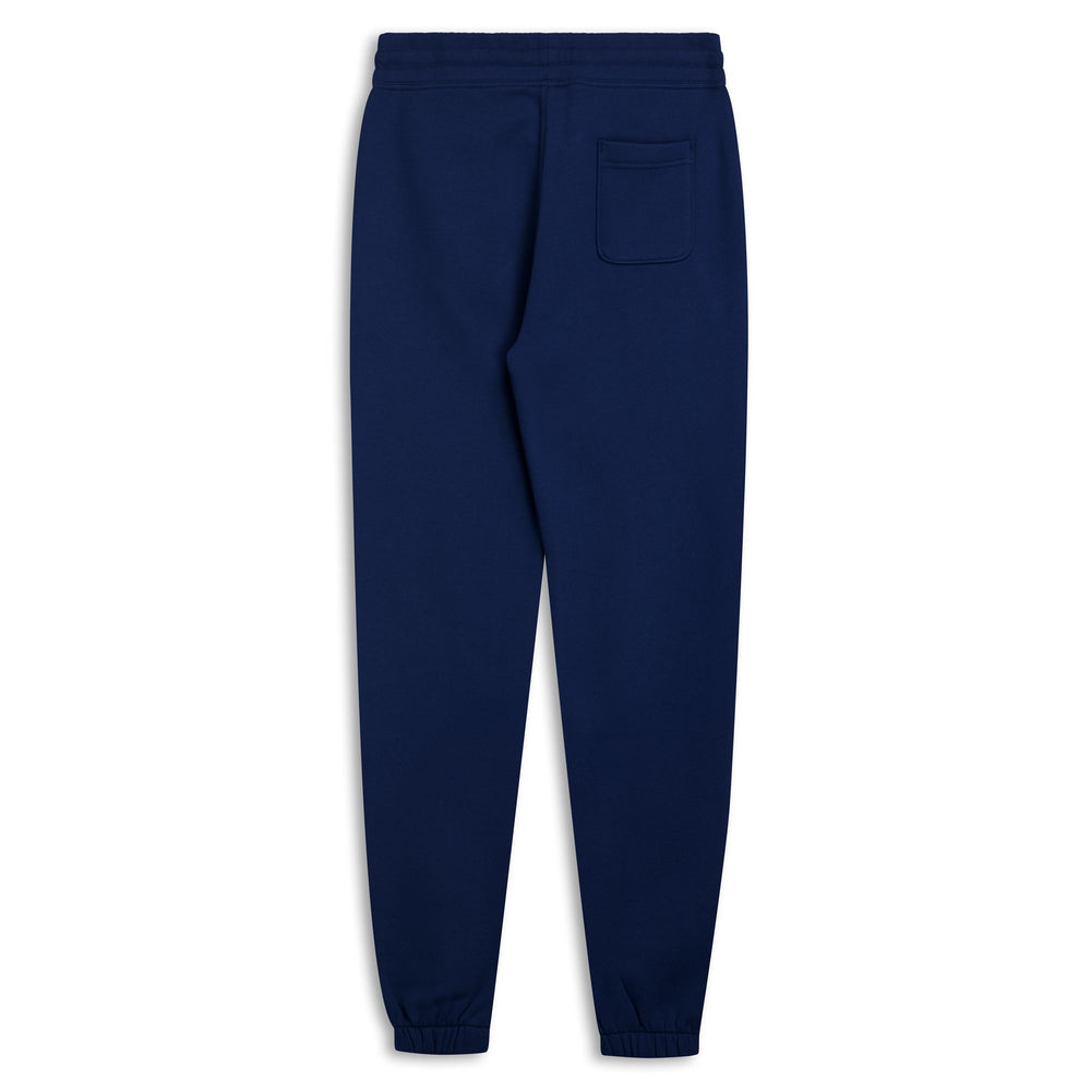 Blue men's slim fit sport trousers with elastic waist 02