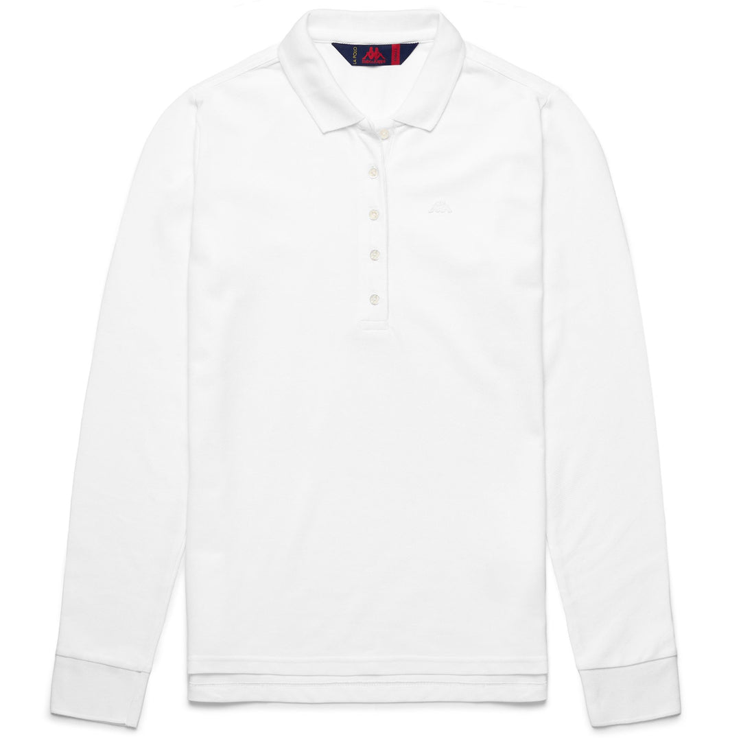 Polo blanc classique à manches longues pour femme 01
