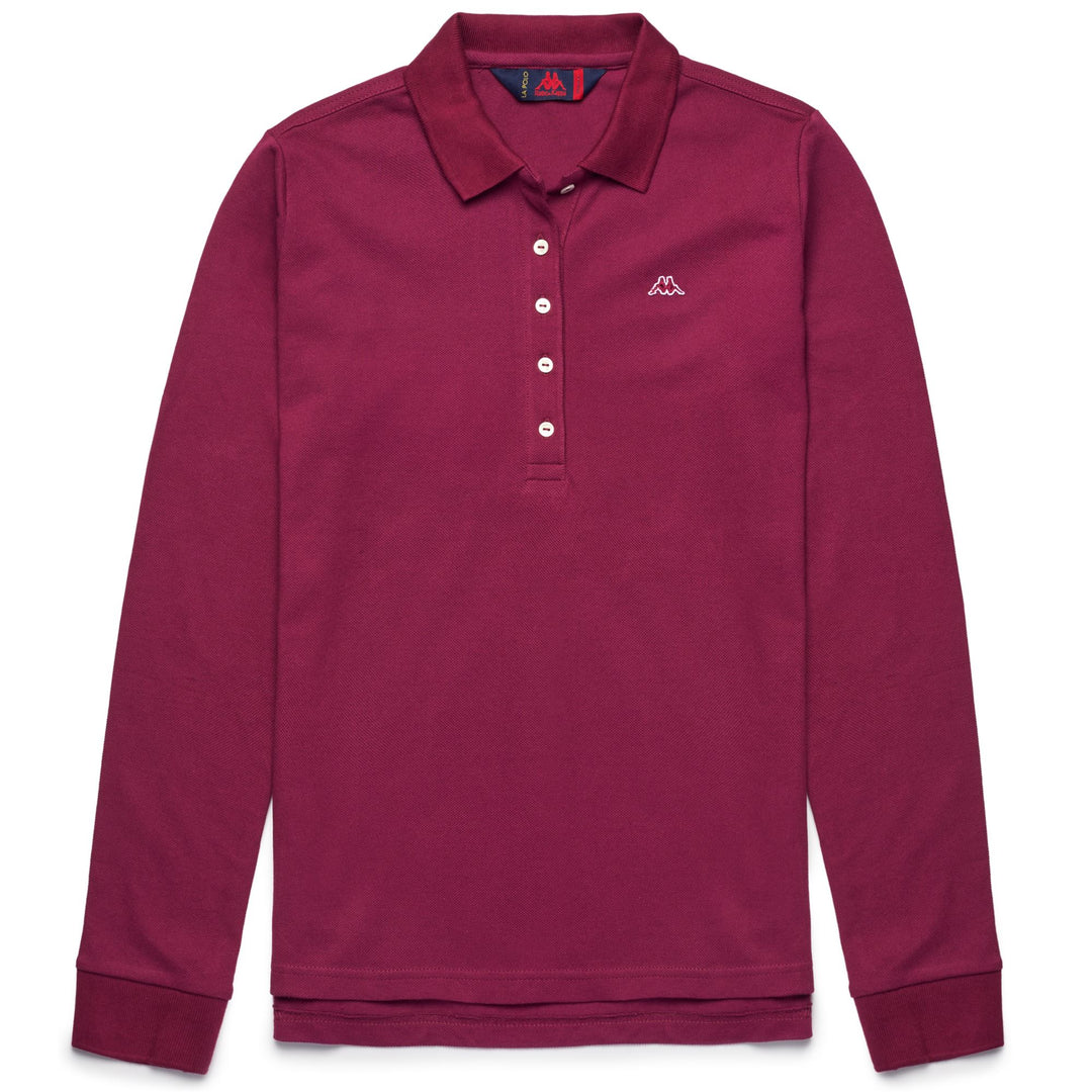 Polo Classico in Cotone Donna Rosso Violaceo 01