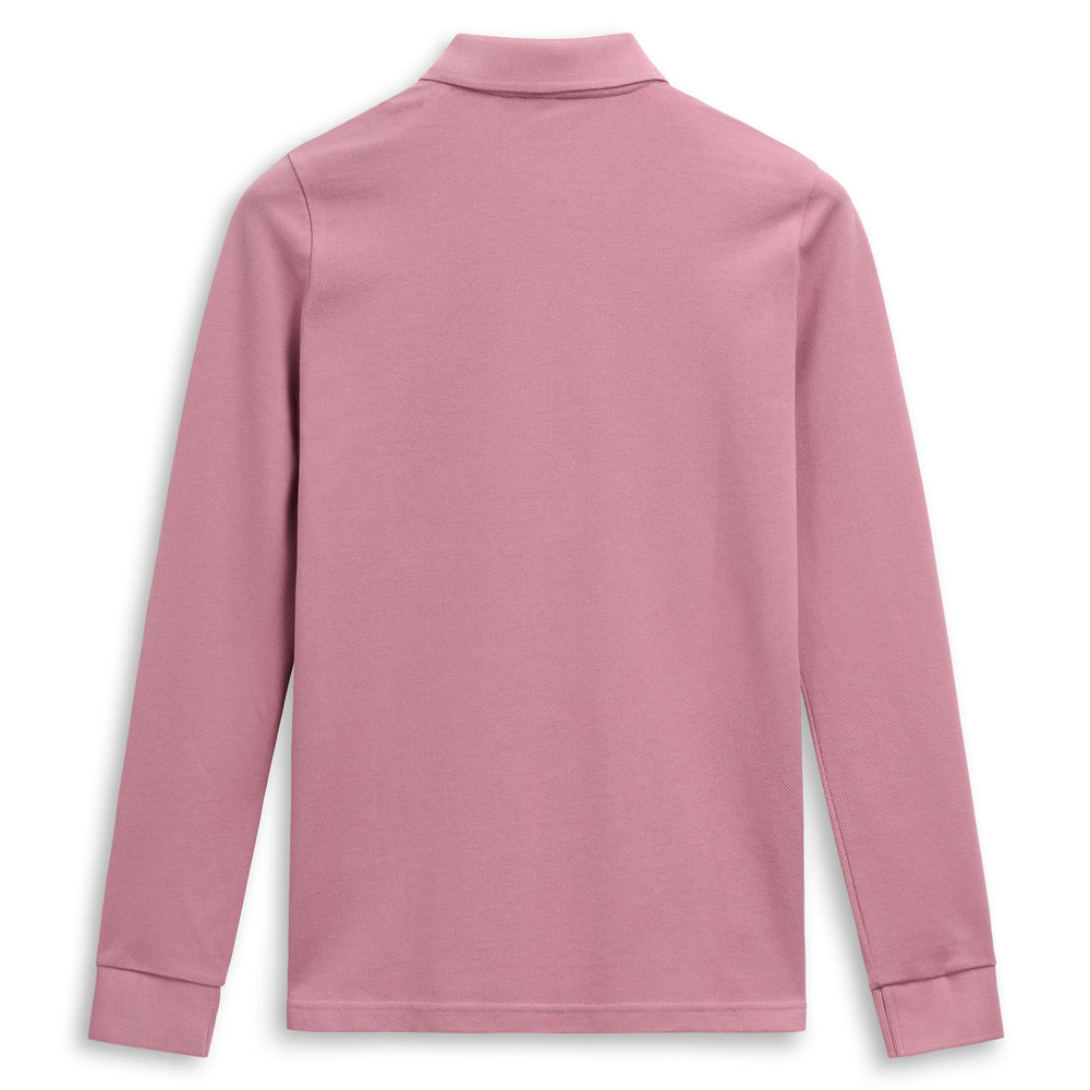 Pink Women's Casual Regular Fit Long Sleeve Polo Shirt 02