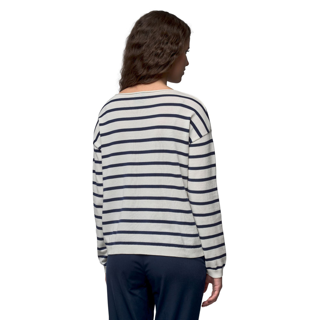 Regular Fit Women's White Striped Cotton Pullover main