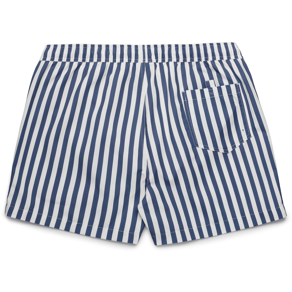 Indigo blue Men's Slim Fit Swimming Trunks with Stripes 02