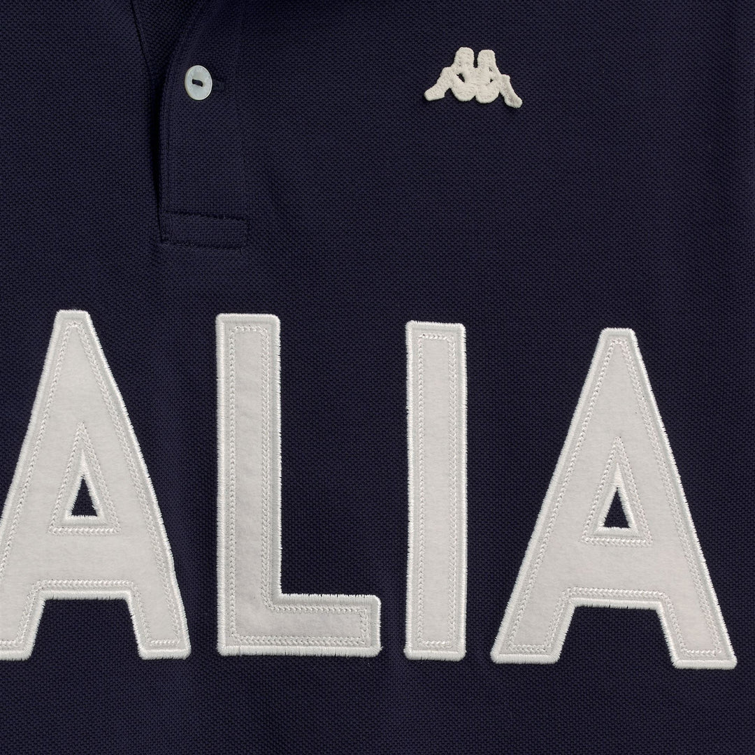 Polo da uomo casual in cotone slim fit blu main