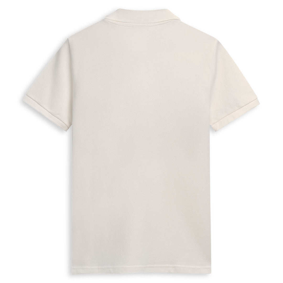 Polo informal de algodón blanco de corte entallado para hombre main