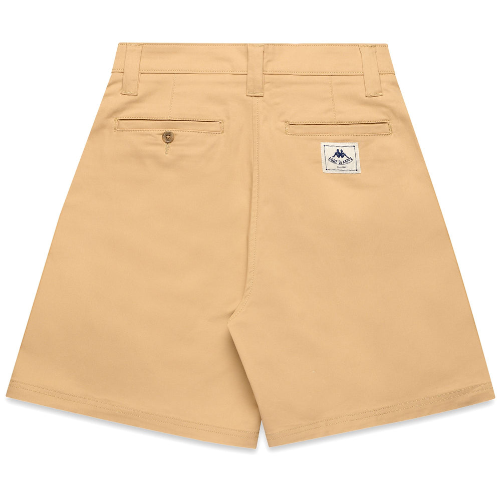 Pantaloncini chino beige da donna con vita alta 02