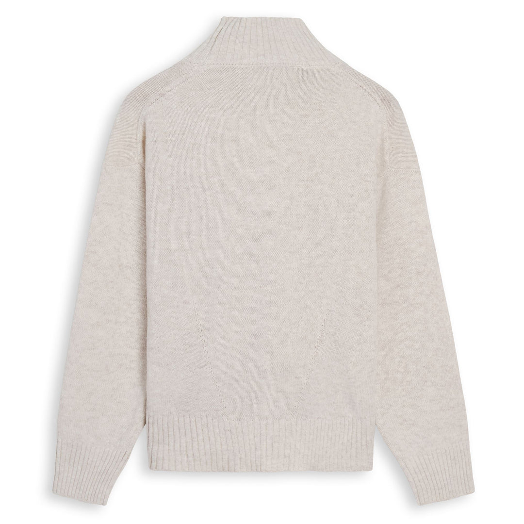 Beige Women's Comfort Fit Wool Blend High-Neck Pullover main