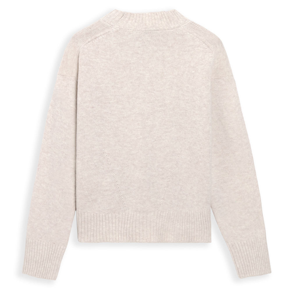 Beige Women's Comfort Fit Wool Crew Neck Pullover 02