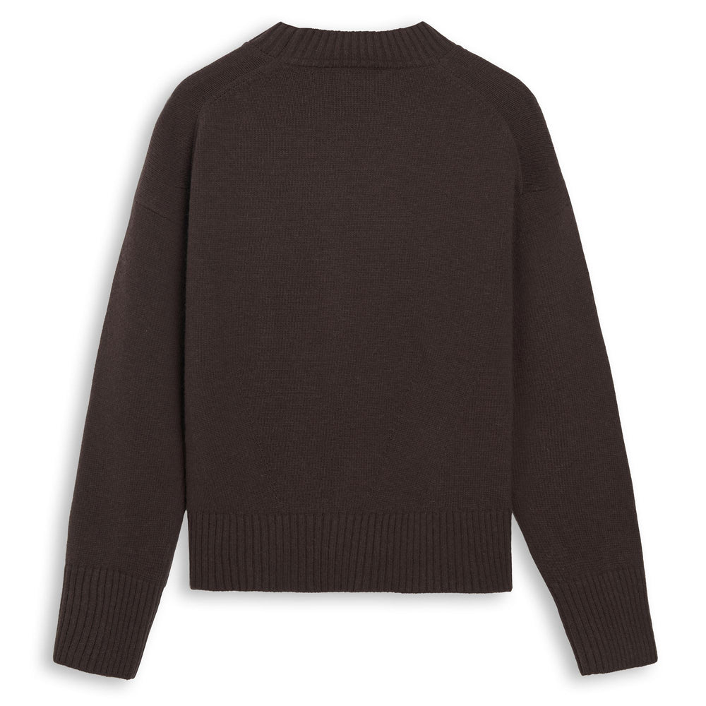 Brown Women's Comfort Fit Wool Pullover 02