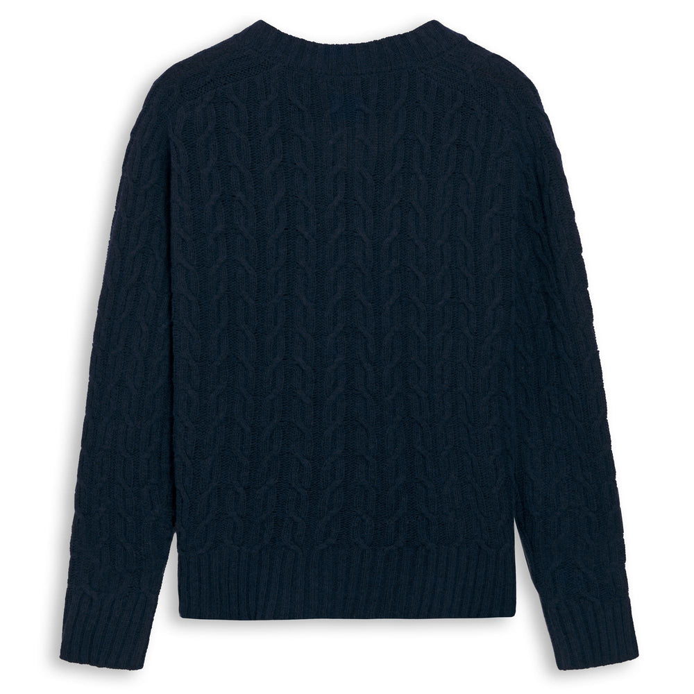 Blue Women's Comfort Fit Cable Knit Pullover 02
