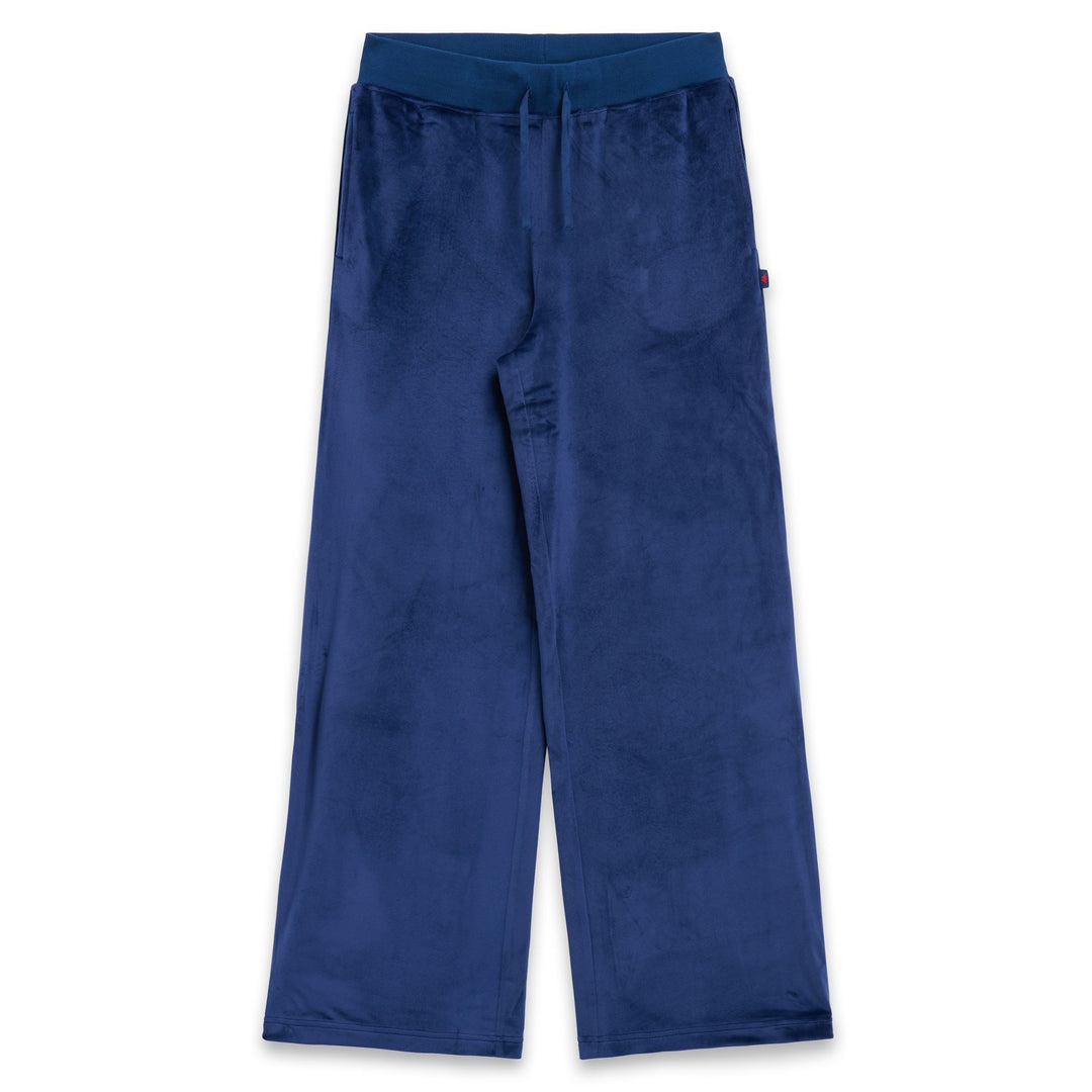 Blue Women's Wide Fit Velvet Sport Trousers 01