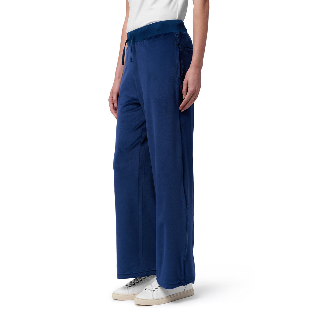 Blue Women's Wide Fit Velvet Sport Trousers main