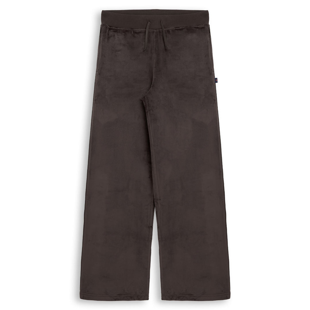 Brown Women's Wide Fit Velvet Sport Trousers 01