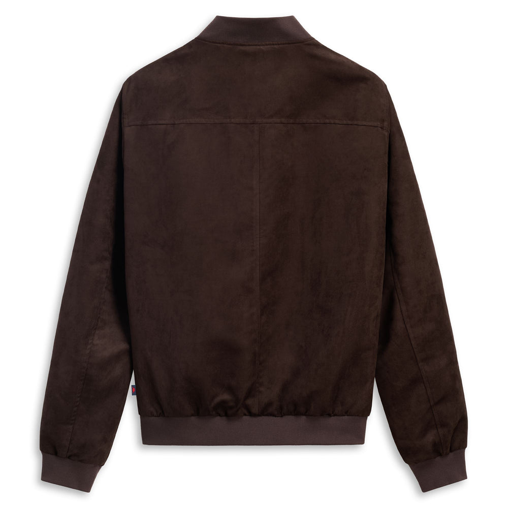 Veste courte décontractée marron pour homme en imitation daim 02