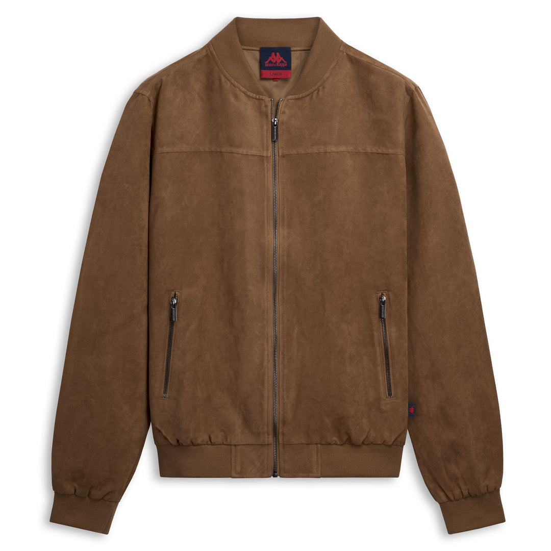Veste courte classique marron pour homme en simili daim 01