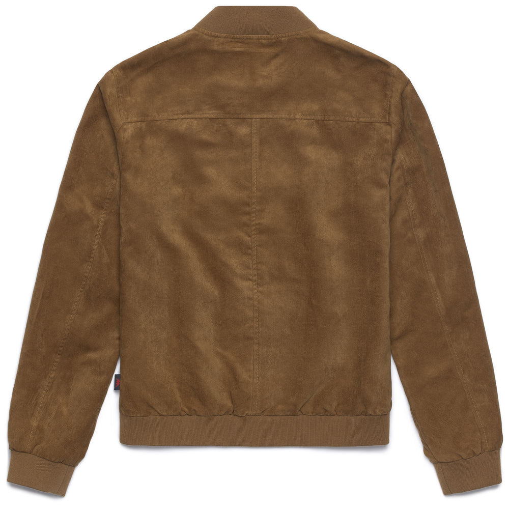 Brown Men's Classic Short Suede Jacket with Ribbed Details 02