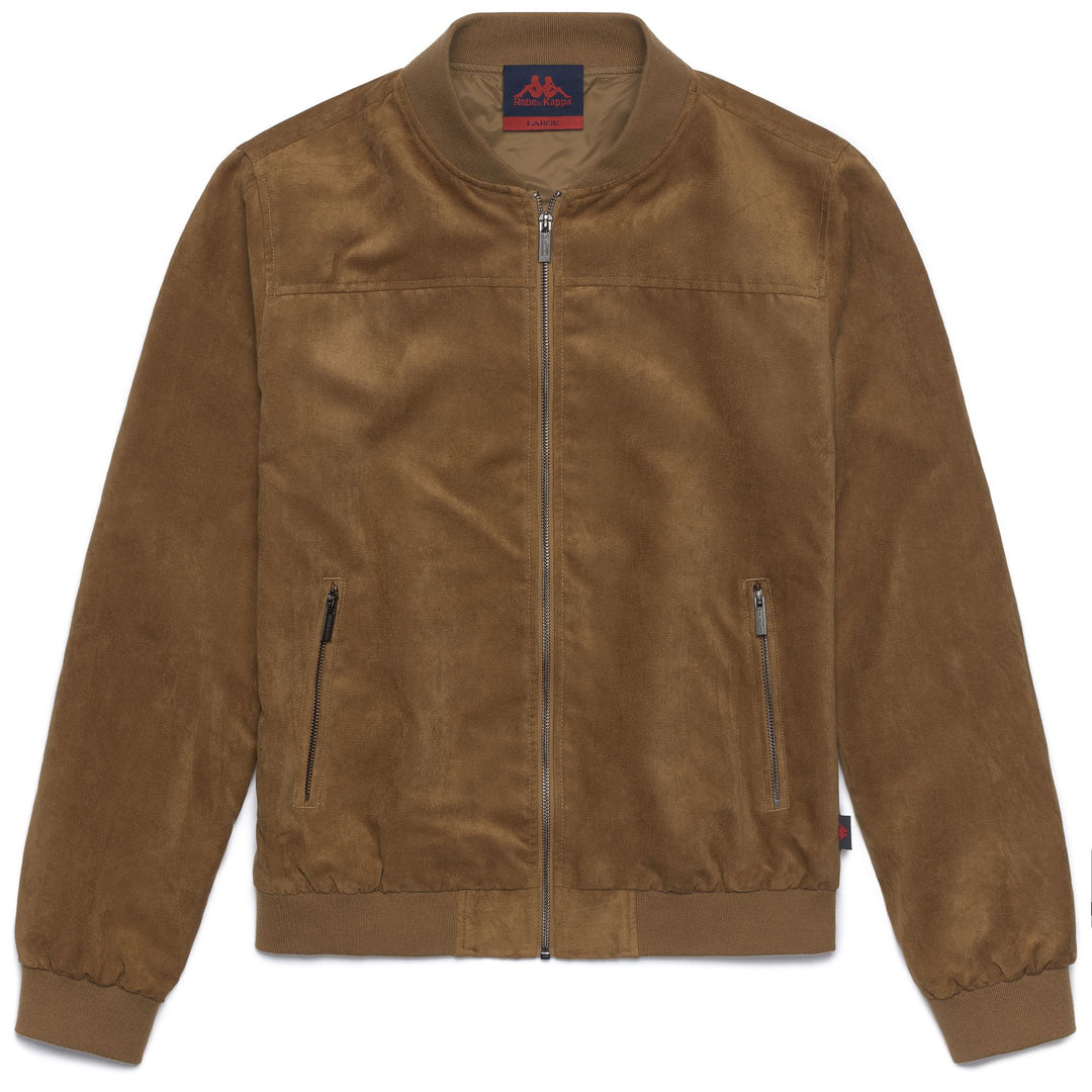 Brown Men's Classic Short Suede Jacket with Ribbed Details 01