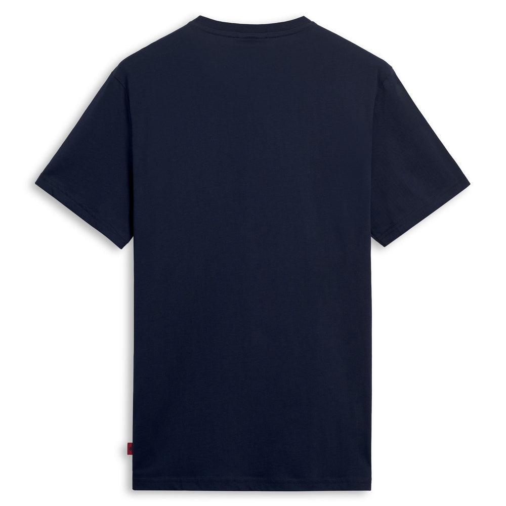 T-shirt bleu homme coupe slim en coton décontracté 02