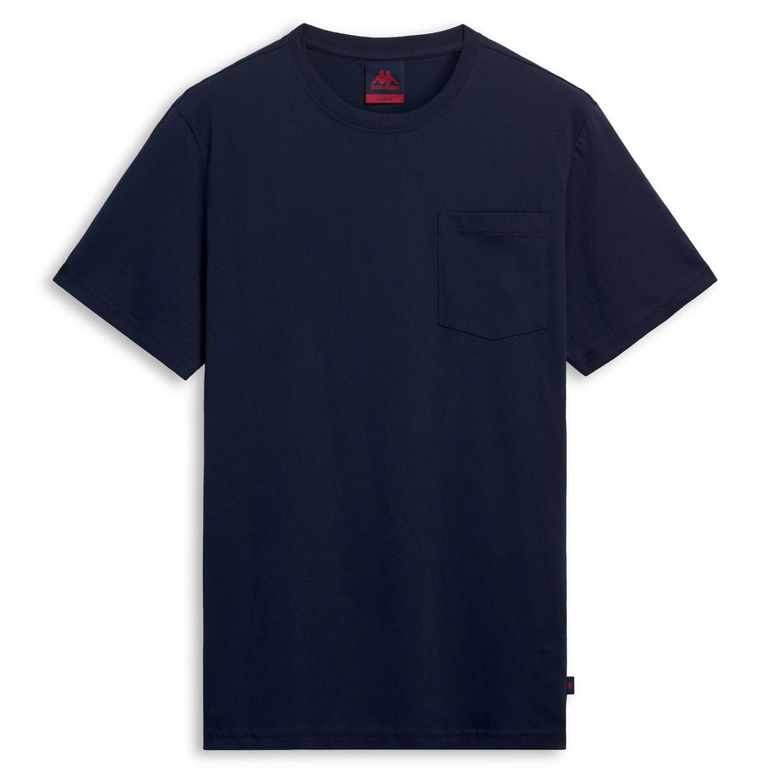 T-shirt bleu homme coupe slim en coton décontracté 01