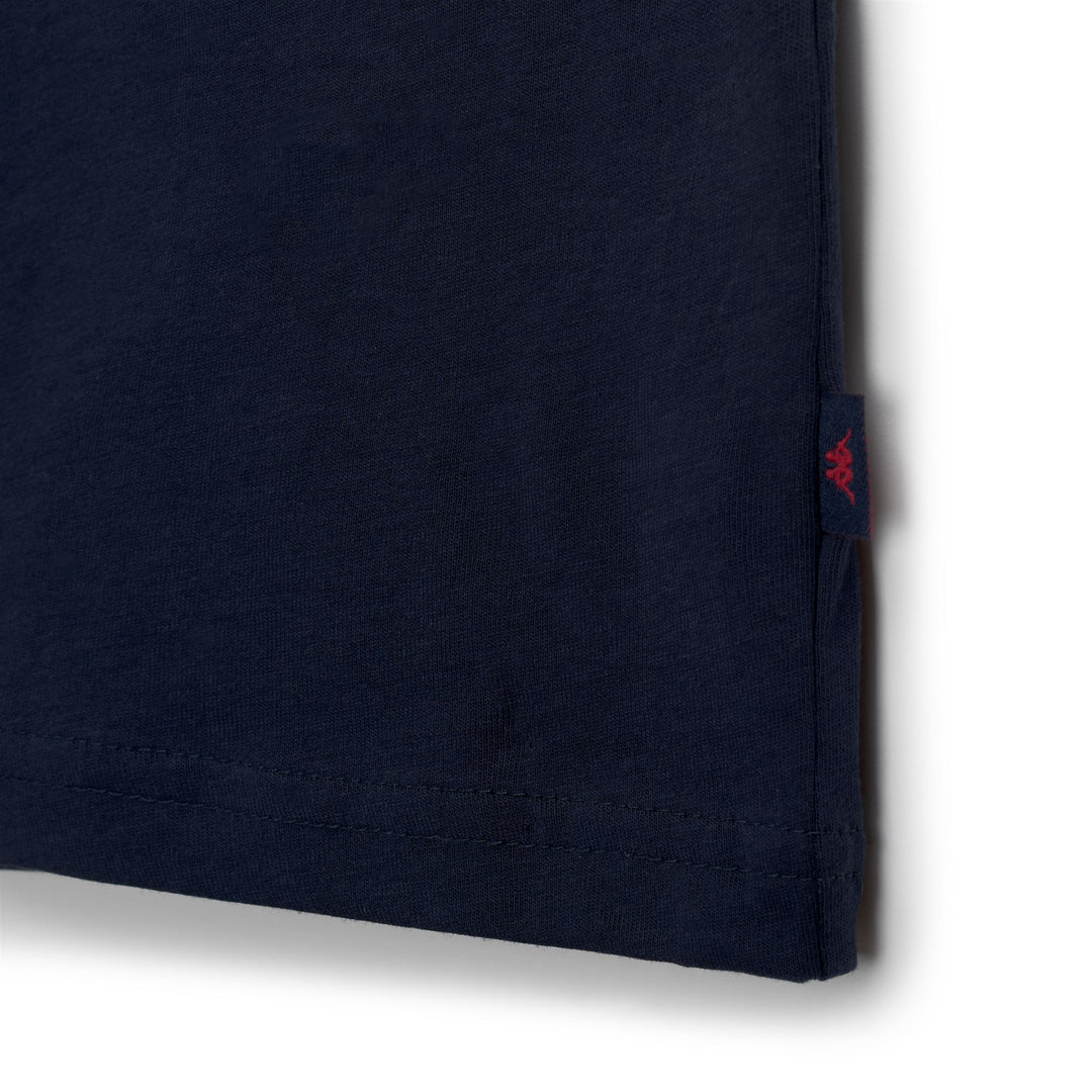T-shirt bleu homme coupe slim en coton décontracté main