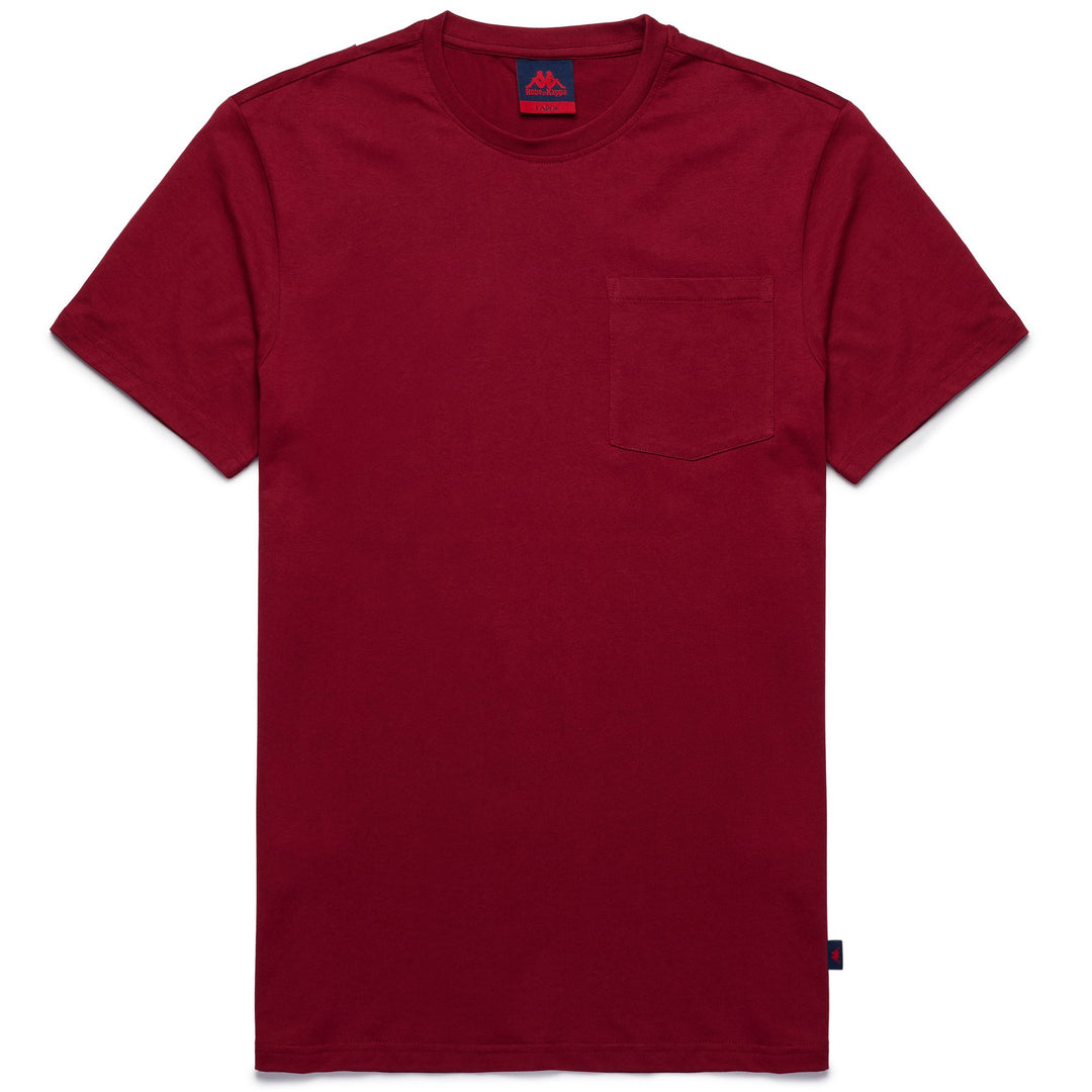 Granata Red Men's Slim Fit Cotton T-Shirt with Chest Pocket 01
