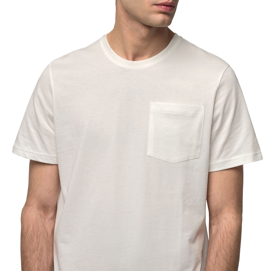 T-shirt blanc pour homme, coupe ajustée, en coton décontracté main