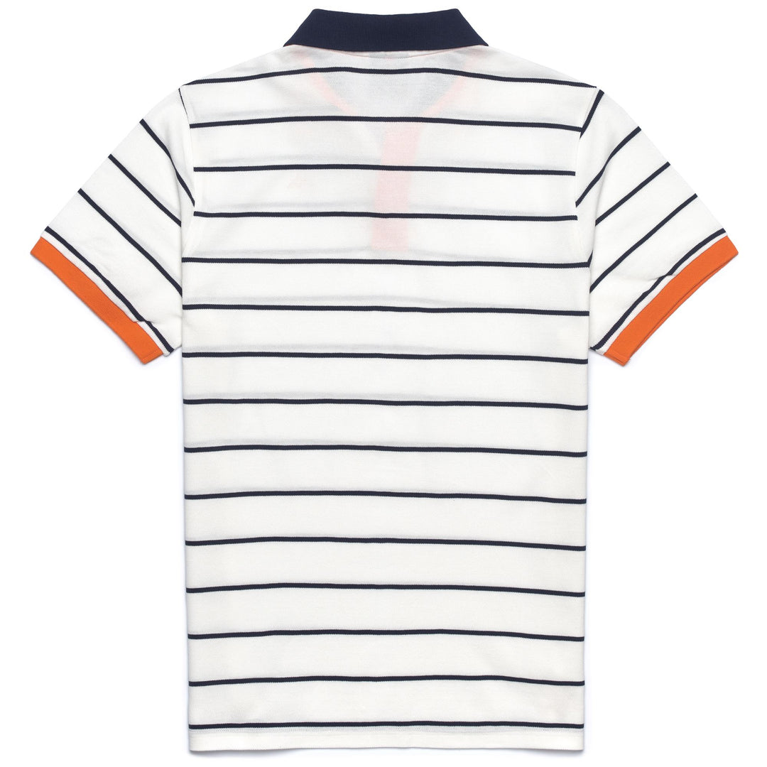 Polo Shirt in Cotone Striata Slim Fit Uomo Blu e Bianca main