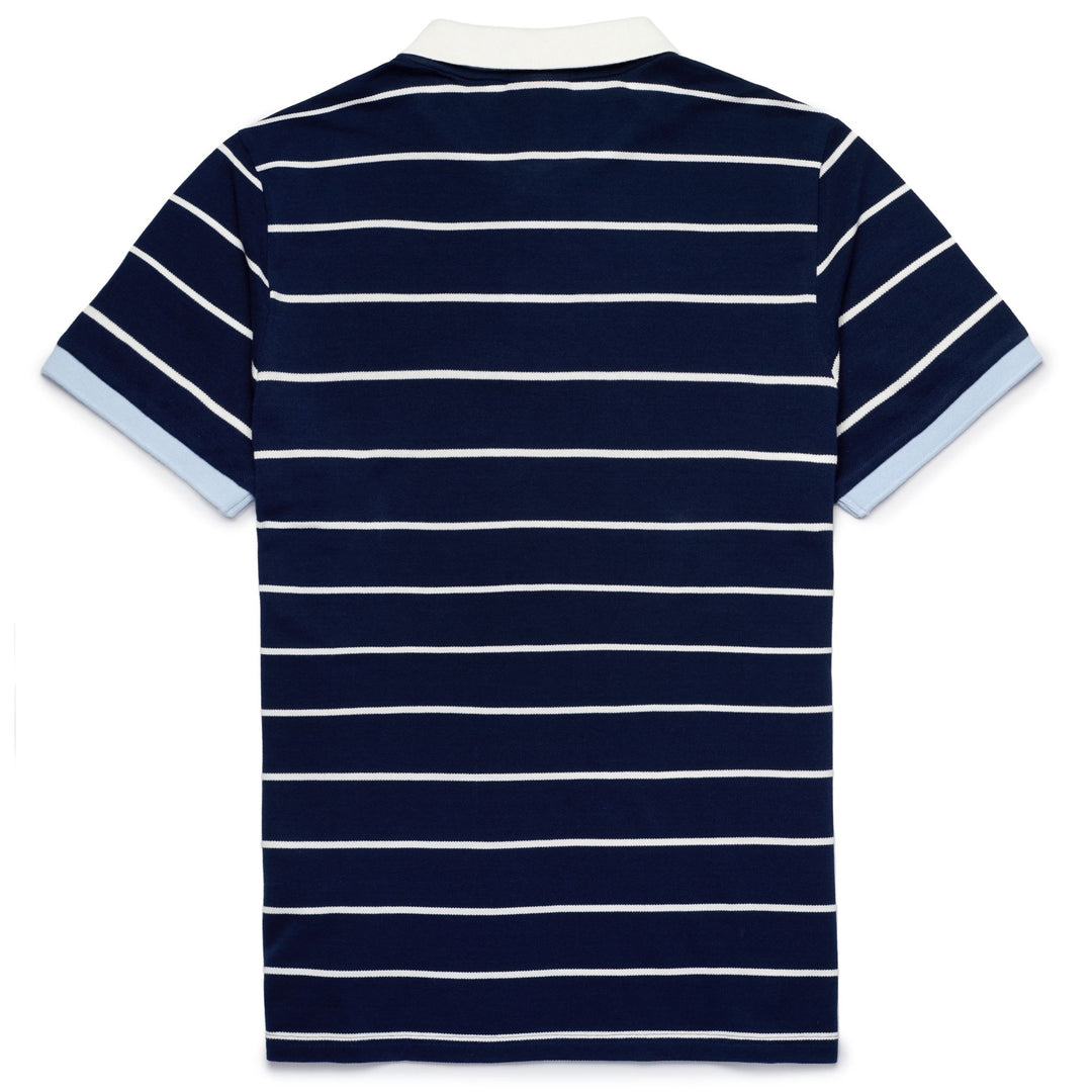 Polo Classica in Cotone Blu Azzurro con Design a Righe Uomo main