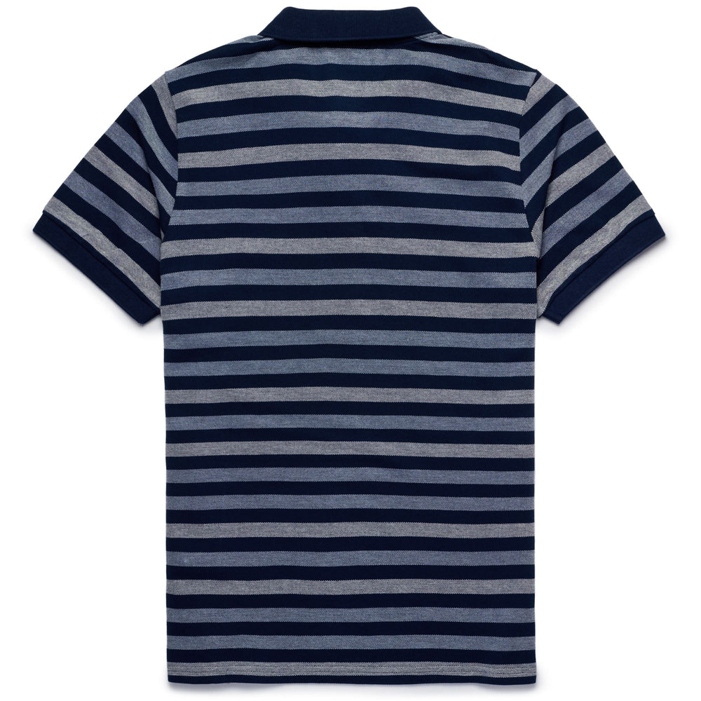 Polo clásico azul y blanco de corte entallado para hombre 02