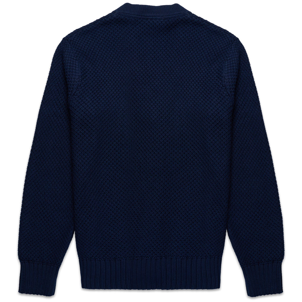 Iris Blue Men's Casual Knit Cardigan with Two Buttons 02