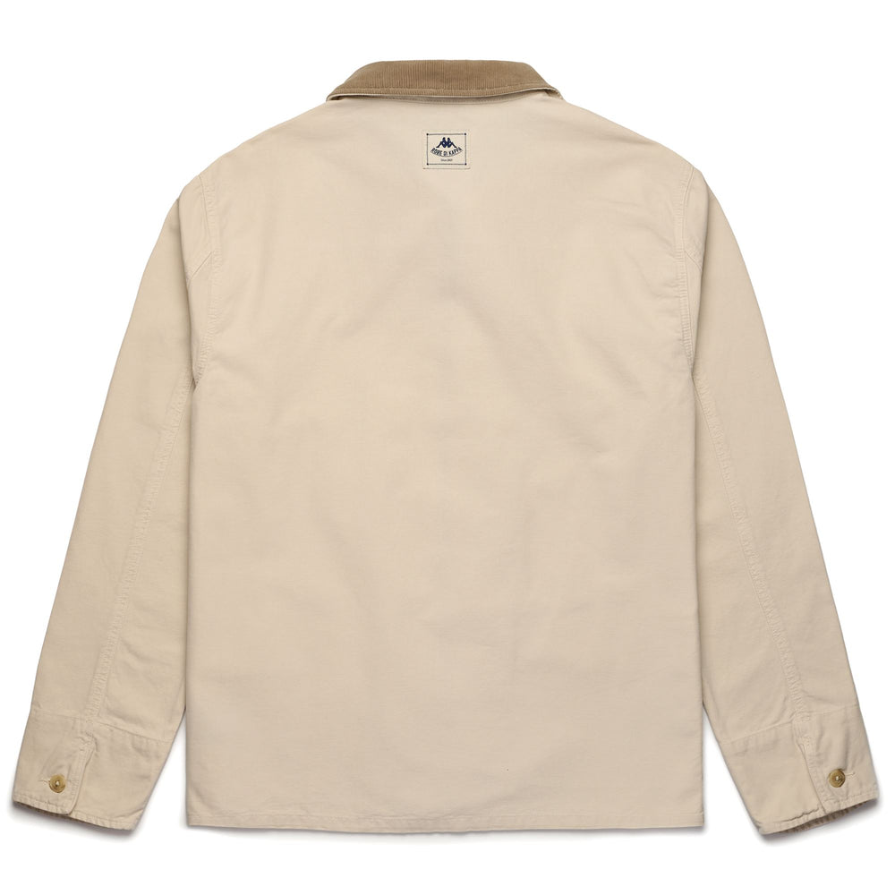 Beige men's Casual Cotton Mid Jacket with Pockets 02