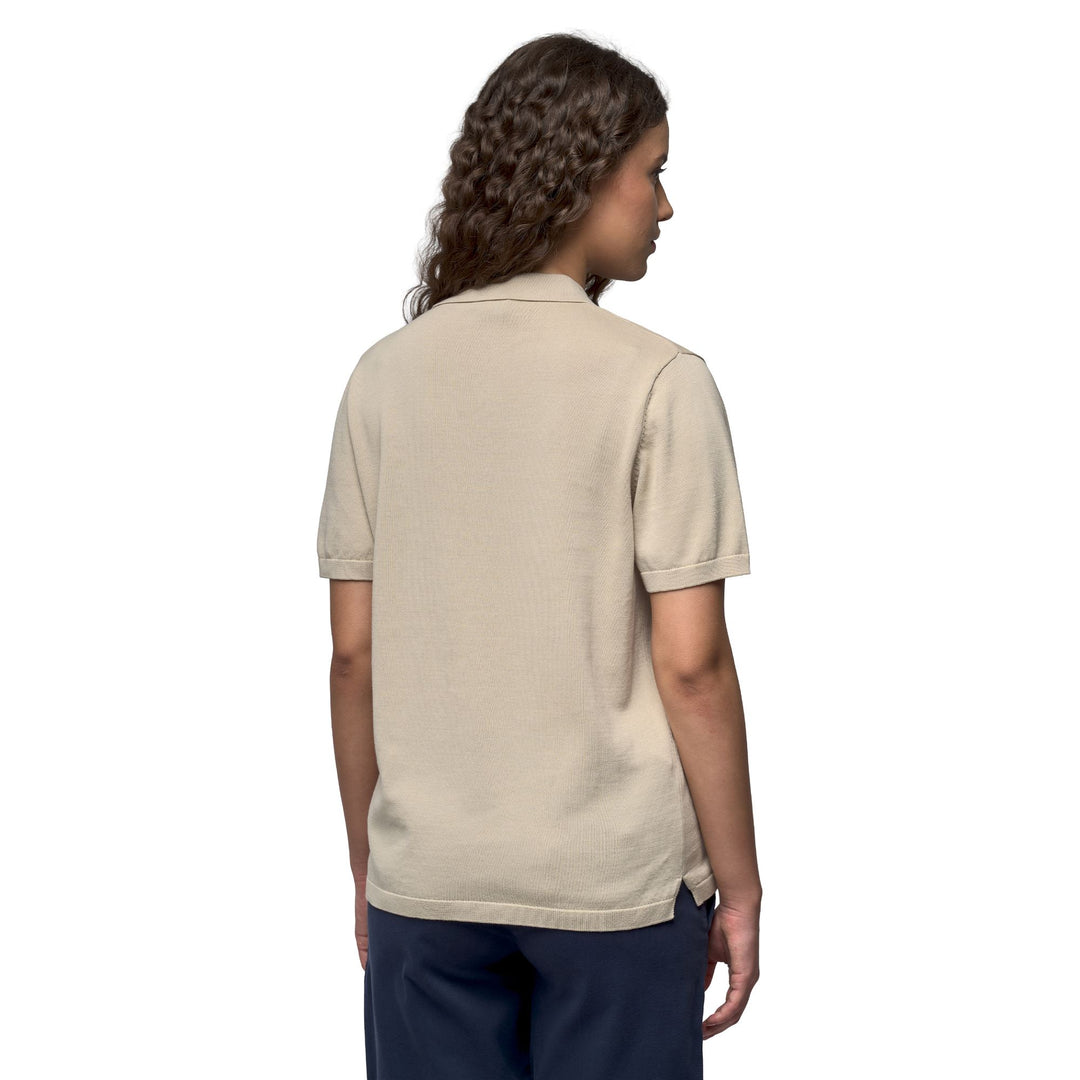 Polo en coton gris pour femme, coupe classique, décontracté main