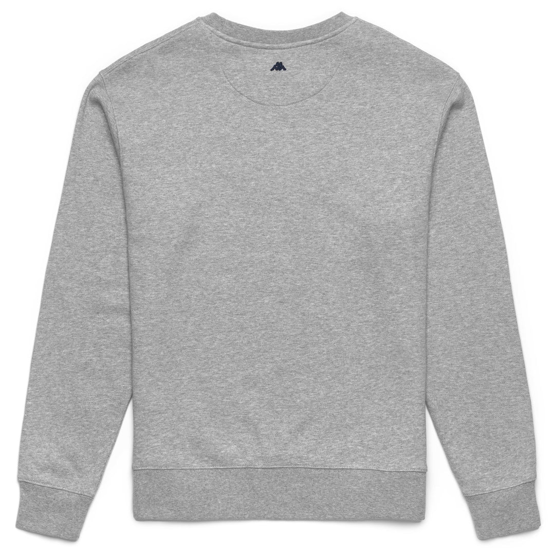 Maglione girocollo in pile grigio da uomo con logo ricamato main