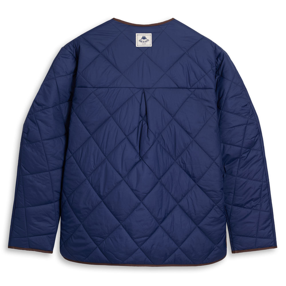 Blue Women's Short Padded Jacket with Contrast Piping 02