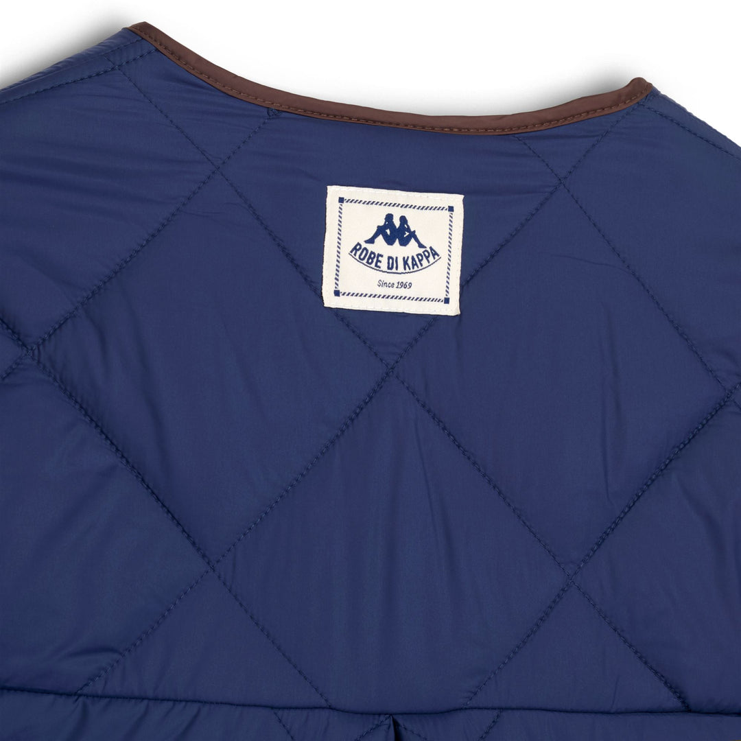 Blue Women's Short Padded Jacket with Contrast Piping main