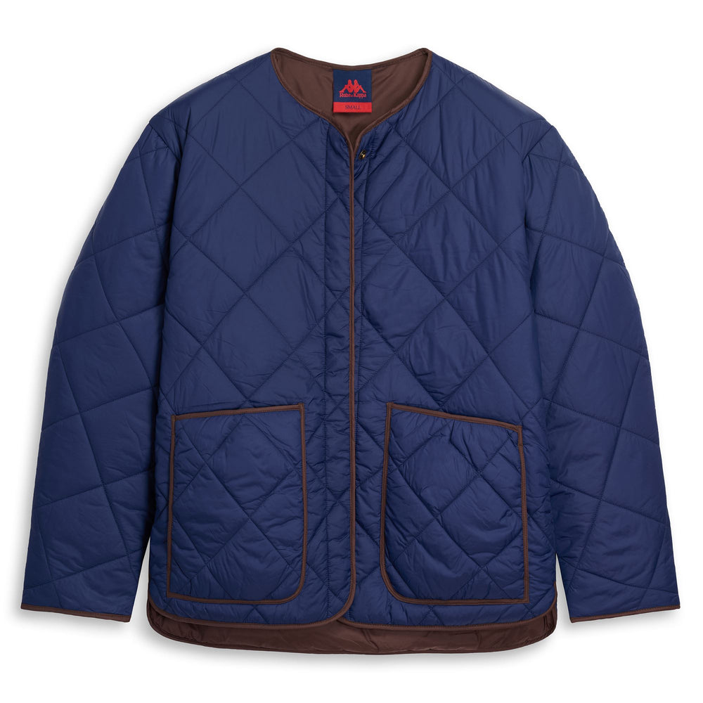 Blue Women's Short Padded Jacket with Contrast Piping 02