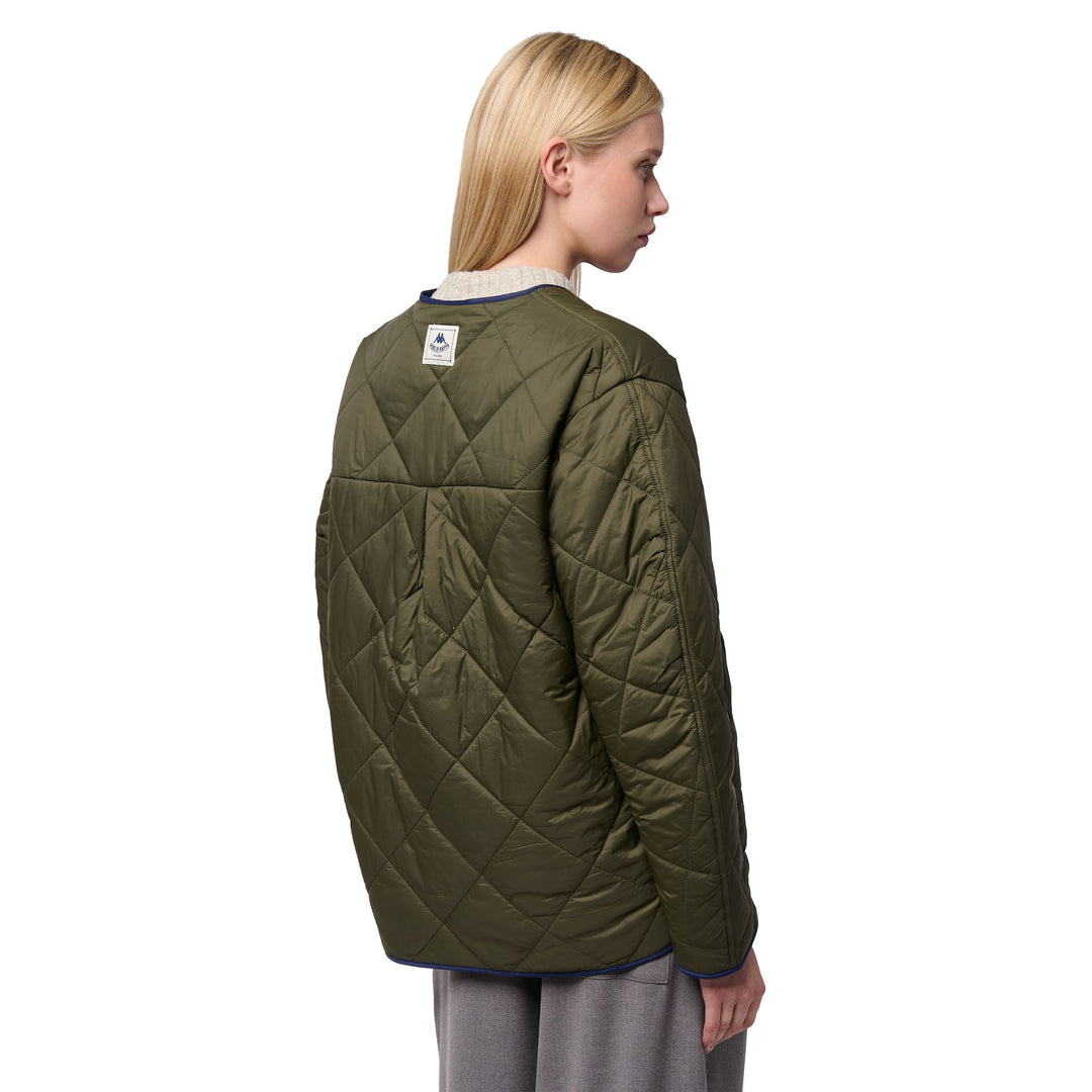 Green military Women's Short Quilted Jacket main
