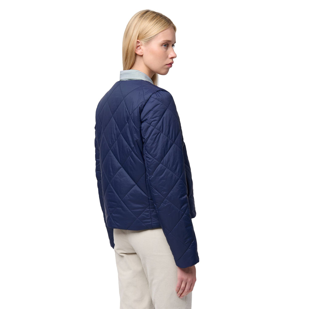 Chaqueta corta de nailon azul para mujer con acolchado main