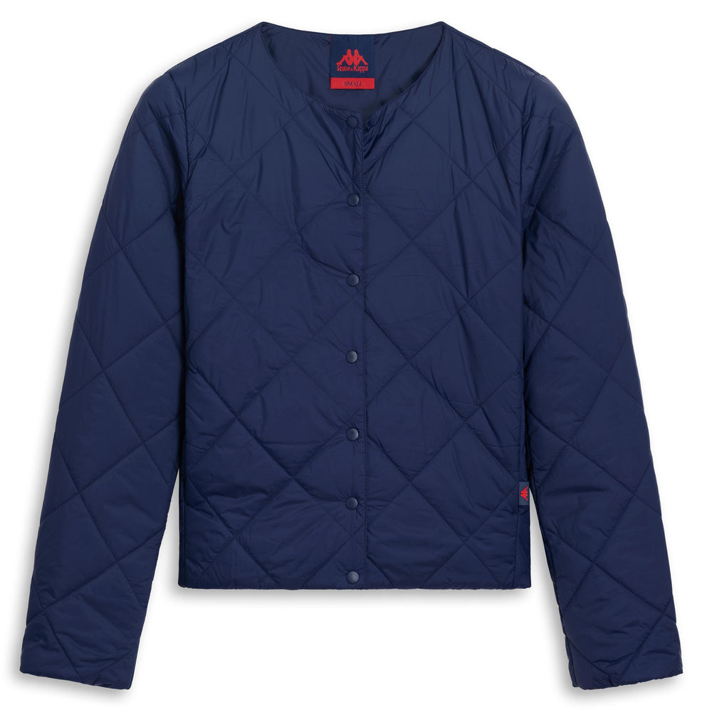 Blue women's Short Nylon Jacket with Padding 02