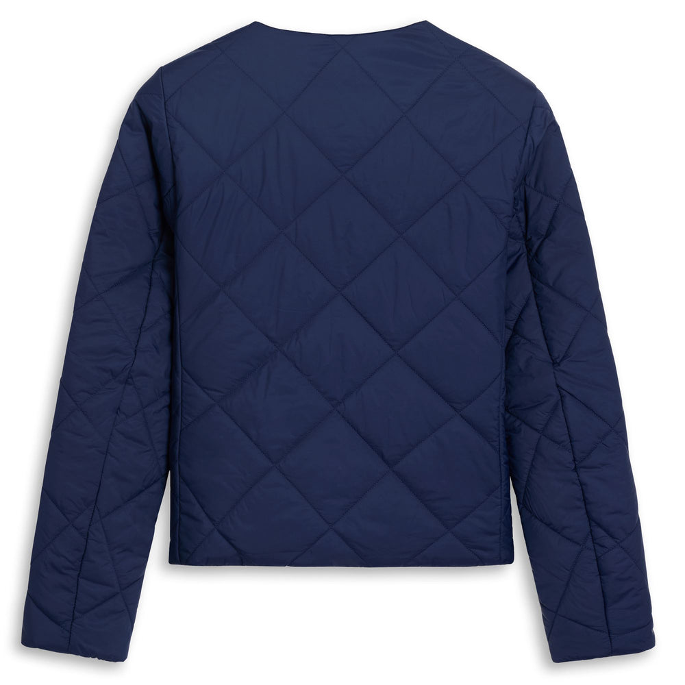 Blue women's Short Nylon Jacket with Padding 02