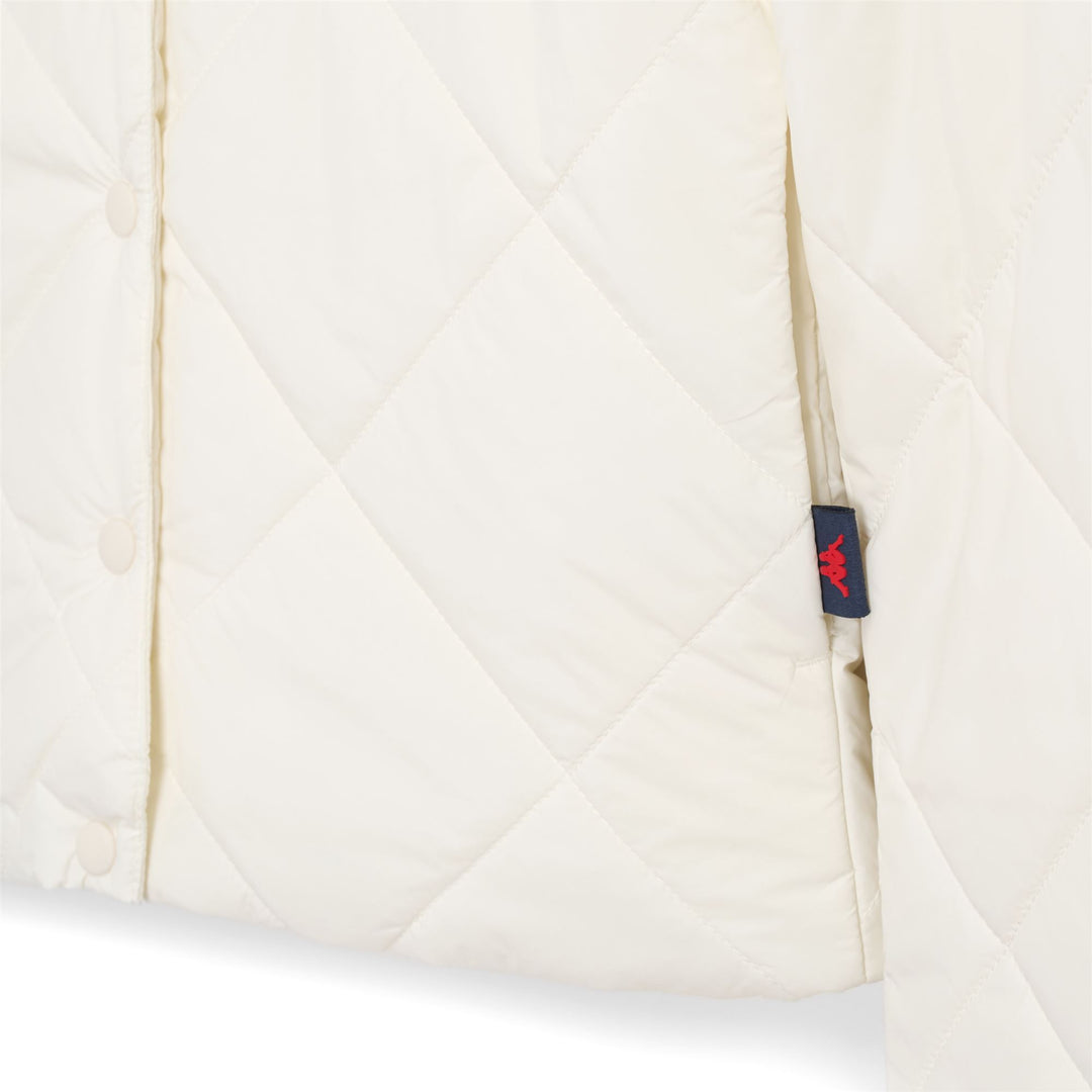 Giacca corta in nylon bianca da donna con imbottitura morbida main