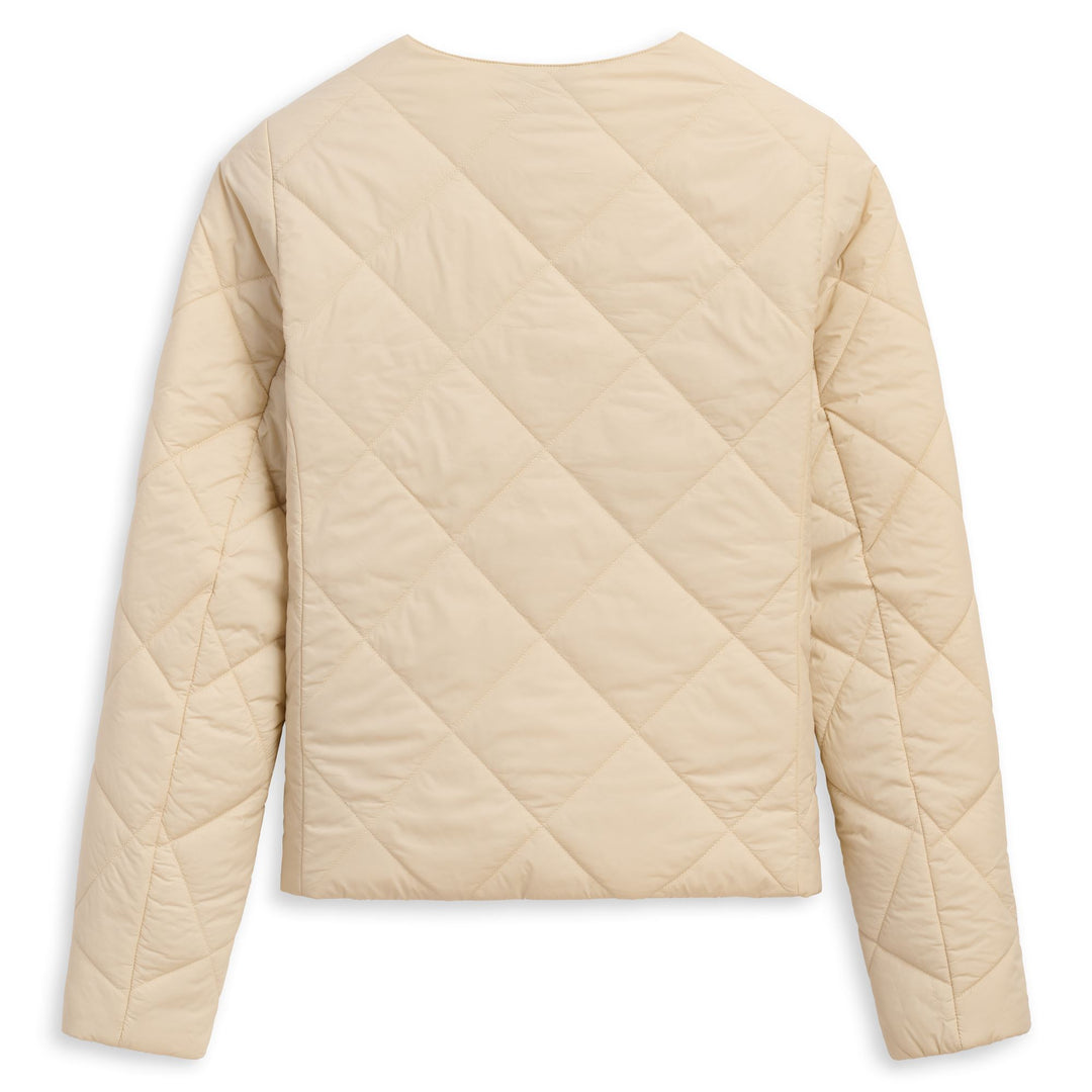 Veste courte en nylon gris pour femme, coupe classique main