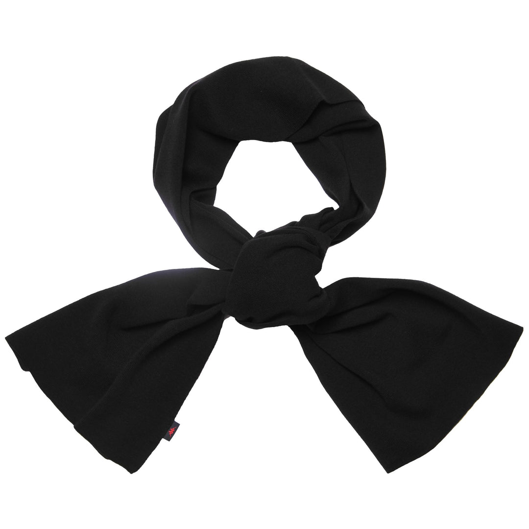 Black Unisex Classic Knitted Scarf in Cotton and Cashmere 01
