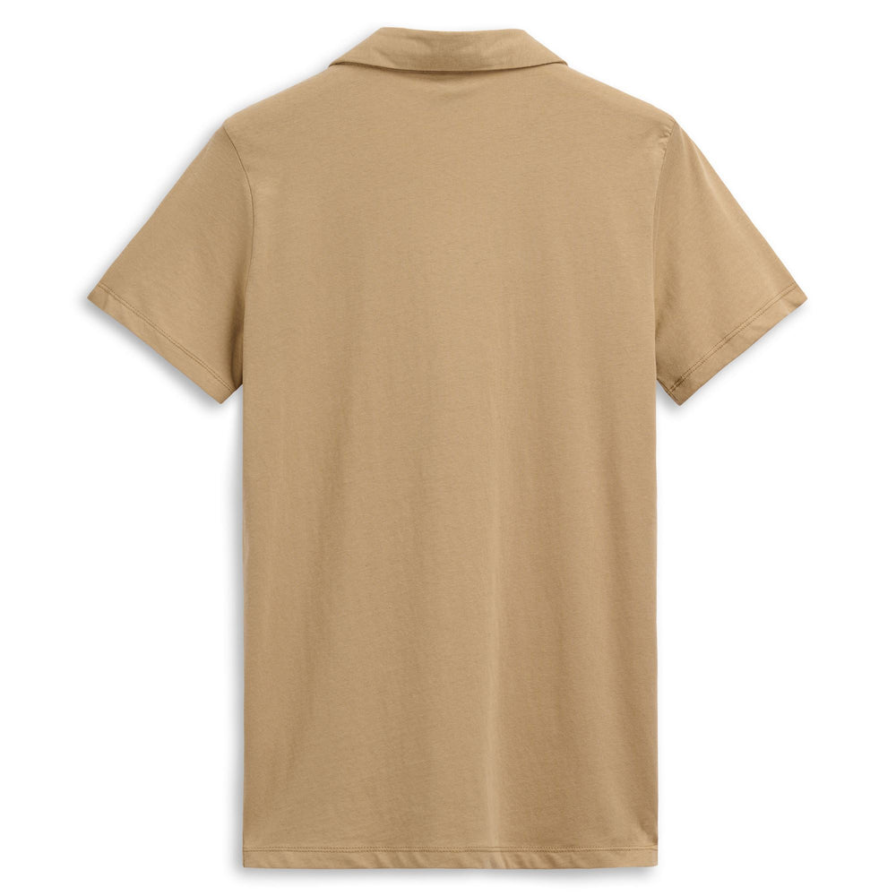 Polo da uomo in lino e cotone beige slim fit 02