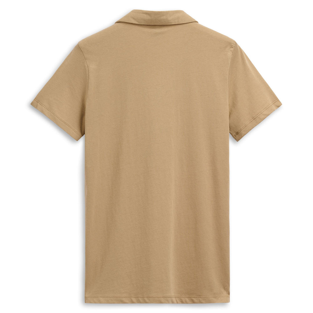 Polo da uomo in lino e cotone beige slim fit main